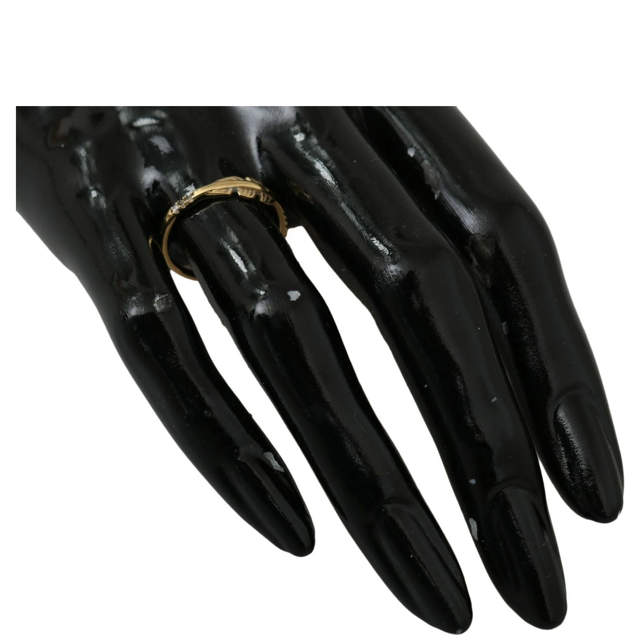 Gold Feather Clear CZ 925 Silver Women