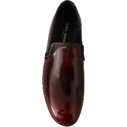 Bordeaux Patent Leather Dress Loafers Shoes