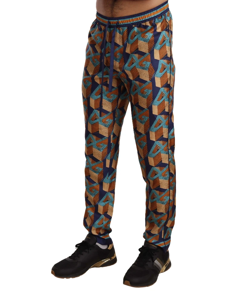 Multicolor Patterned Joggers Silk Pants alternative