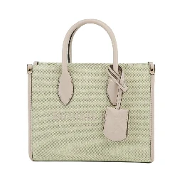 Mirella Small Powder Blush Canvas Shopper Crossbody Handbag Purse