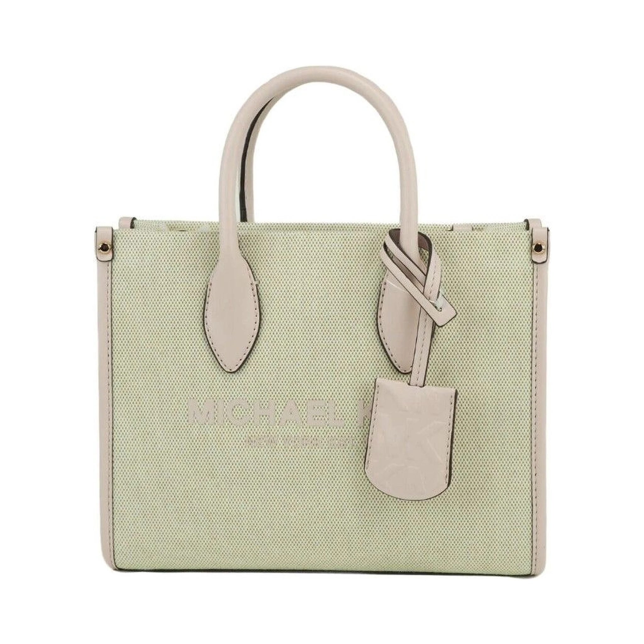 Mirella Small Powder Blush Canvas Shopper Crossbody Handbag Purse