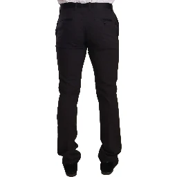 Blue Velvet Cotton Slim Fit Smoking Suit