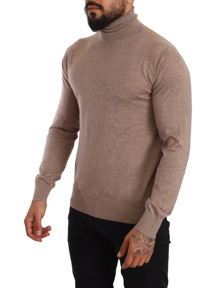 Brown Cashmere Turtleneck Pullover Sweater alternative