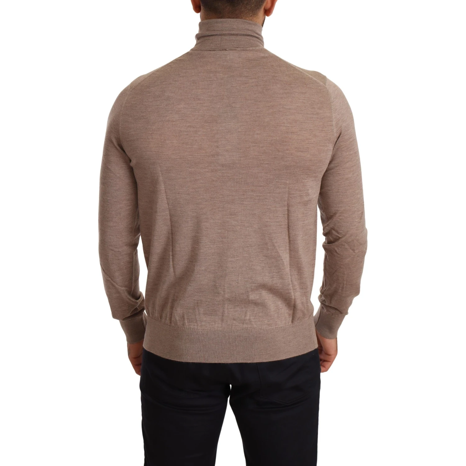 Brown Cashmere Turtleneck Pullover Sweater