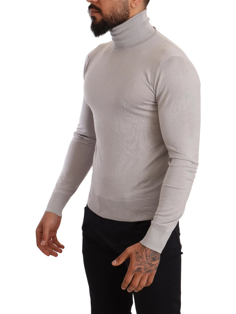 Gray Cashmere Turtleneck Pullover Sweater alternative