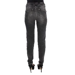 Gray Wash Cotton Blend Stretch Jeans Pants
