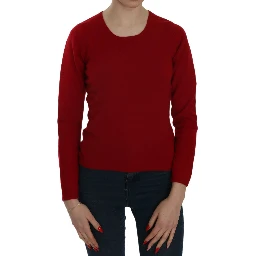 Red Round Neck Pullover Cashmere Sweater