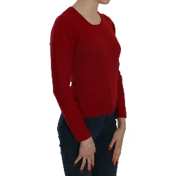 Red Round Neck Pullover Cashmere Sweater