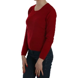 Red Round Neck Pullover Cashmere Sweater