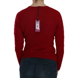 Red Round Neck Pullover Cashmere Sweater