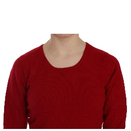 Red Round Neck Pullover Cashmere Sweater