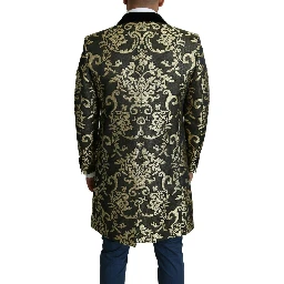 Black Gold Jacquard Long Coat SICILIA Jacket