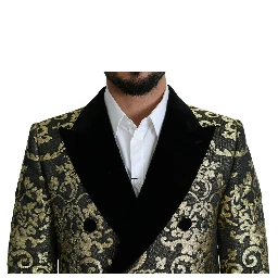 Black Gold Jacquard Long Coat SICILIA Jacket