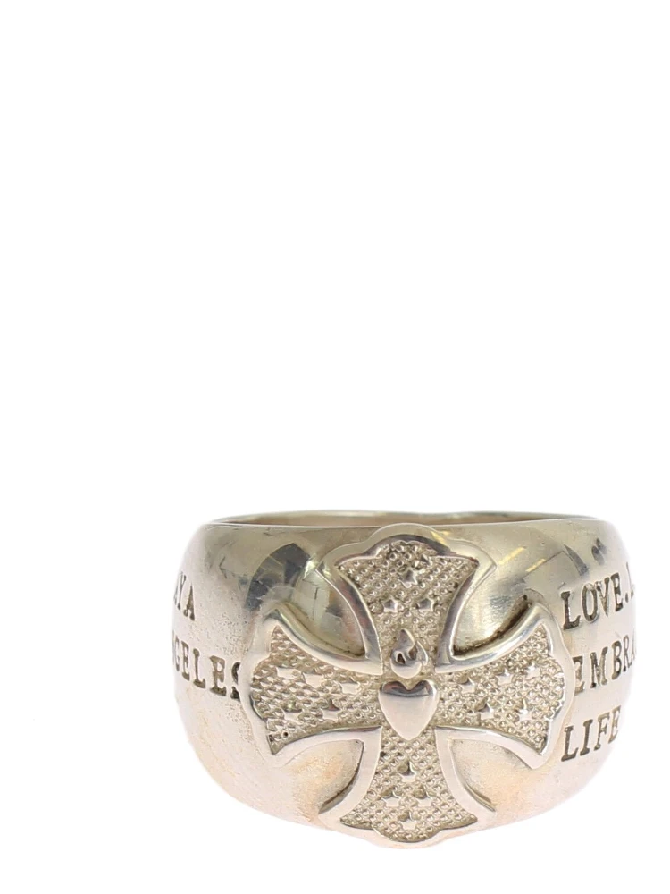 Silver Cross Womens 925 Sterling Ring
