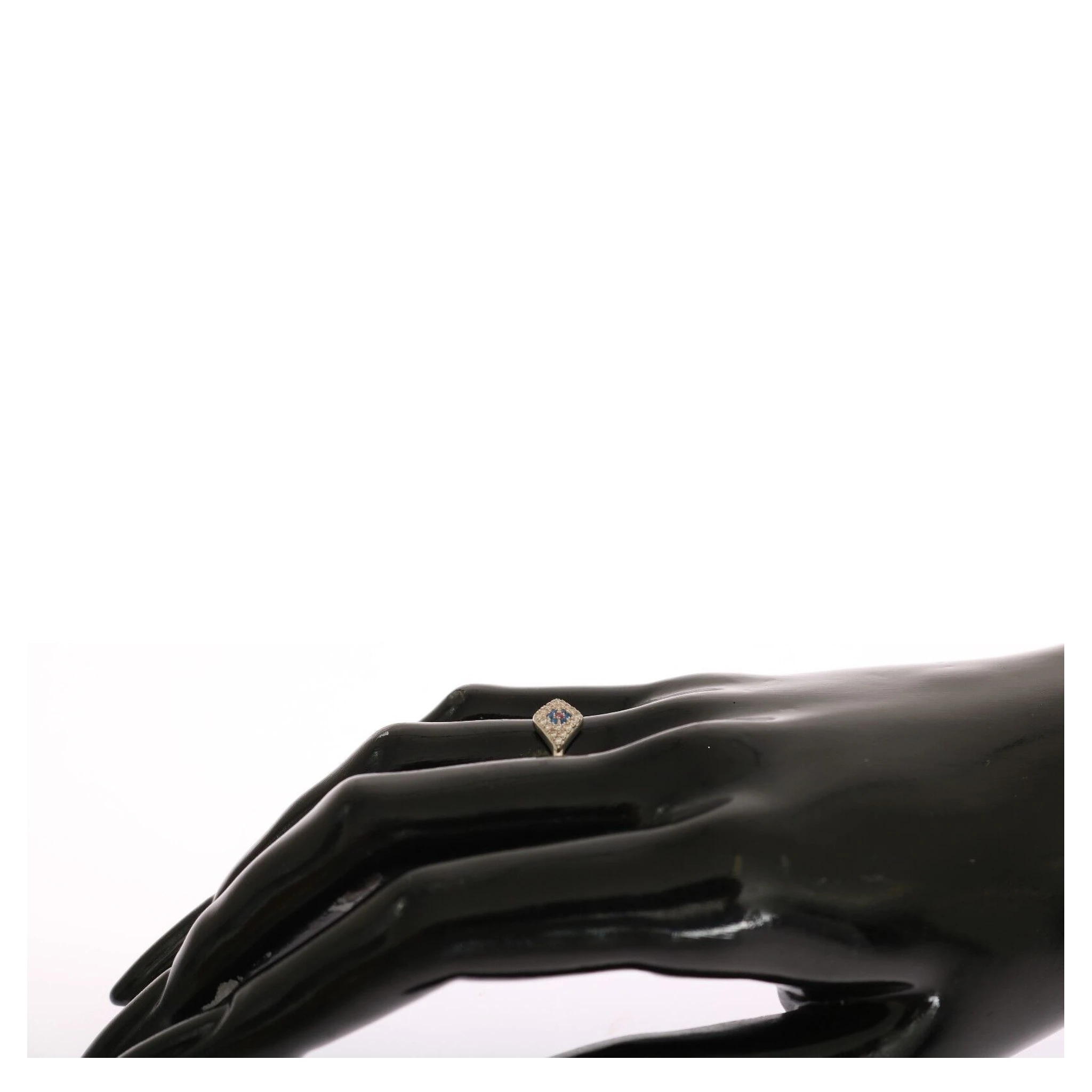 Blue Red CZ 925 Silver Womens Clear Ring