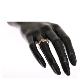 Pink Gold 925 Silver Womens Cross CZ Ring