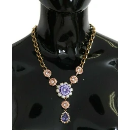 Pink Gold Brass Crystal Purple Pearl Pendants