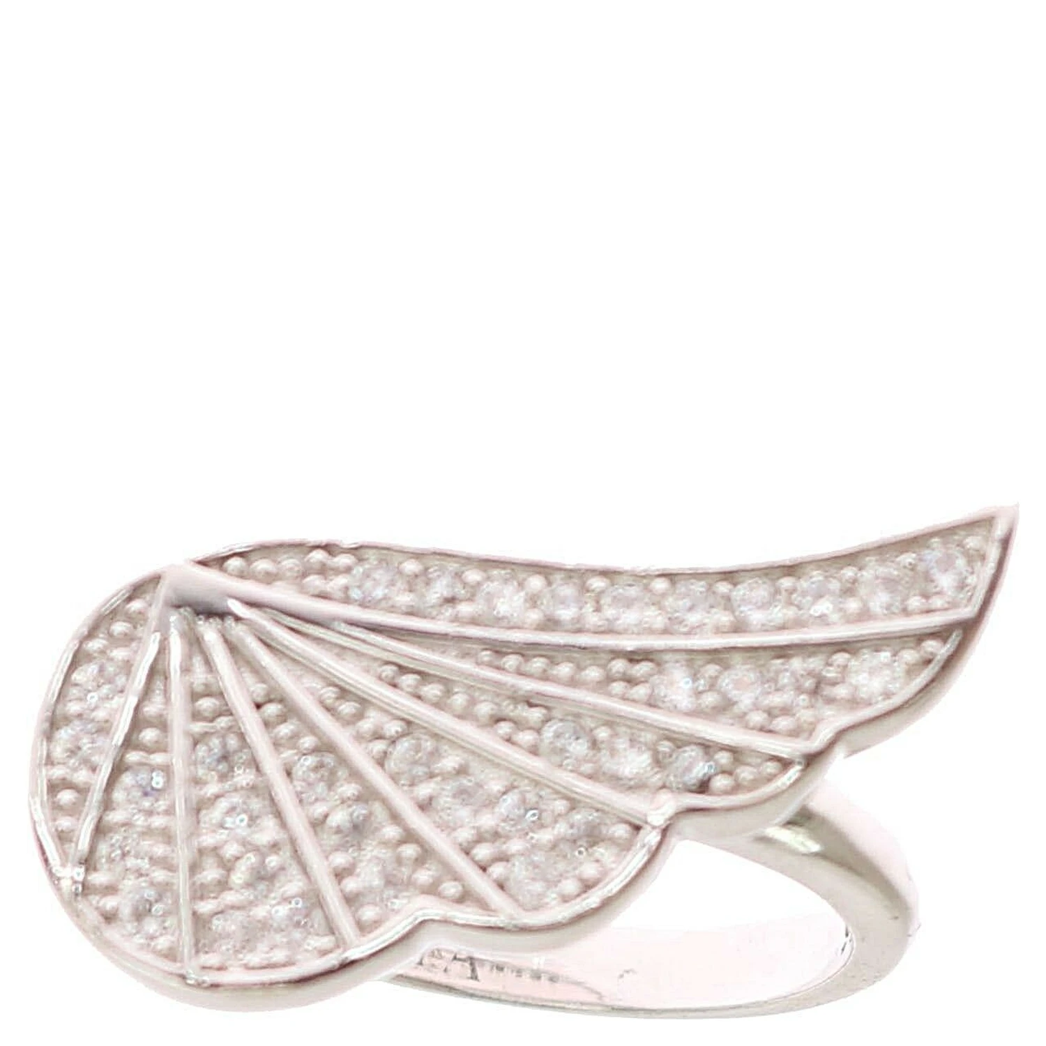 Silver Womens Wing Clear CZ 925 Silver Ring