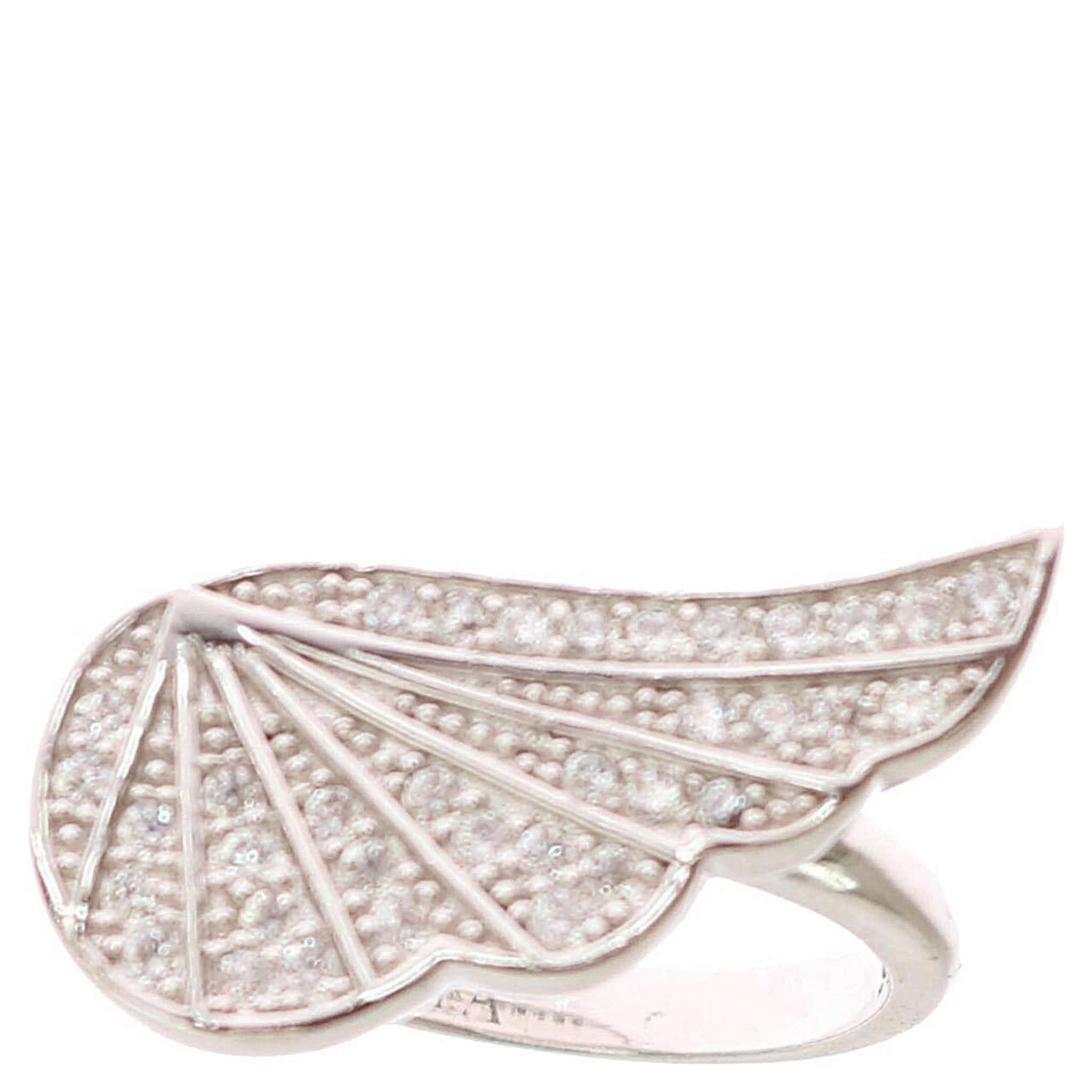 Silver Womens Wing Clear CZ 925 Silver Ring