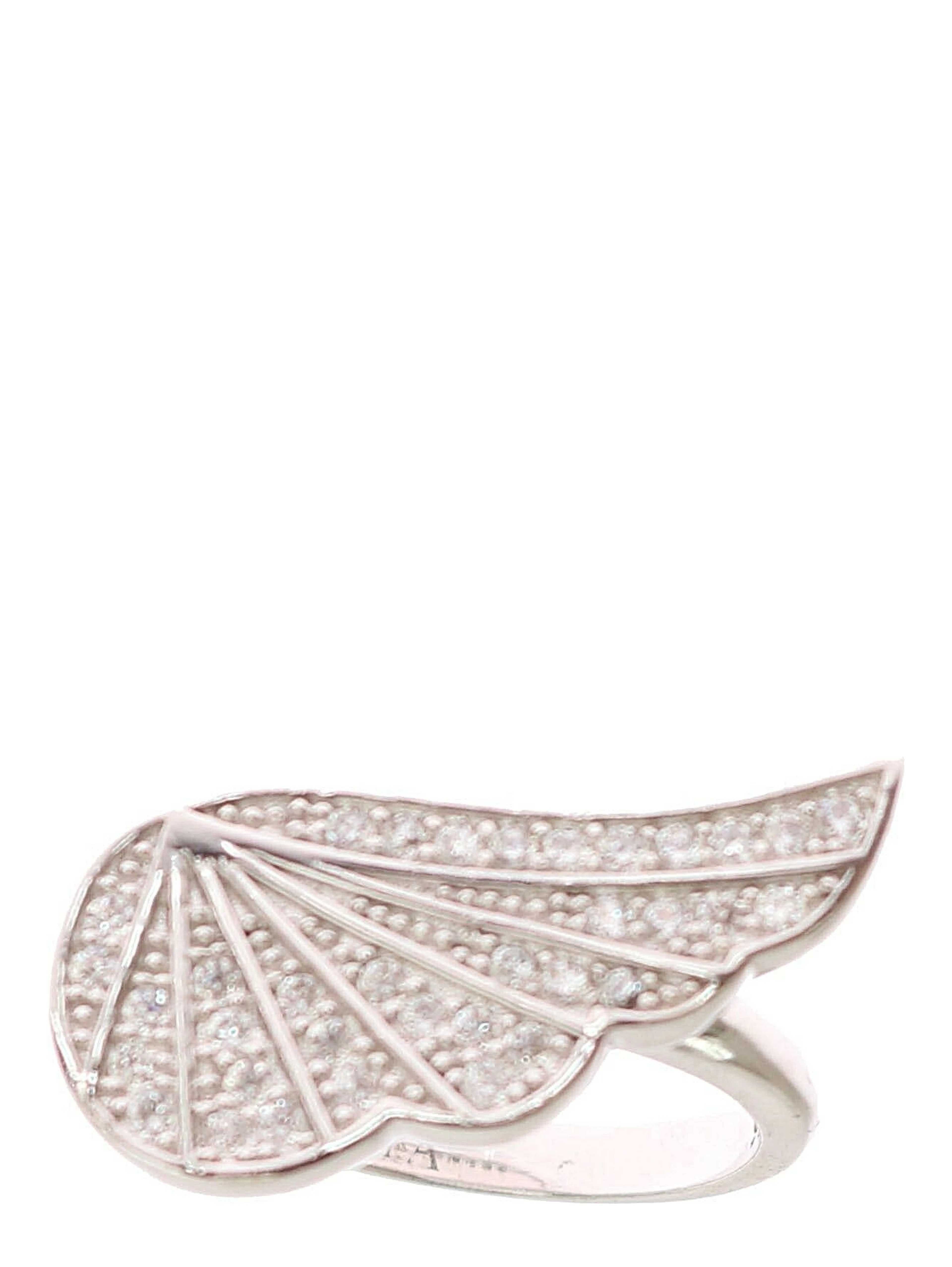 Silver Womens Wing Clear CZ 925 Silver Ring