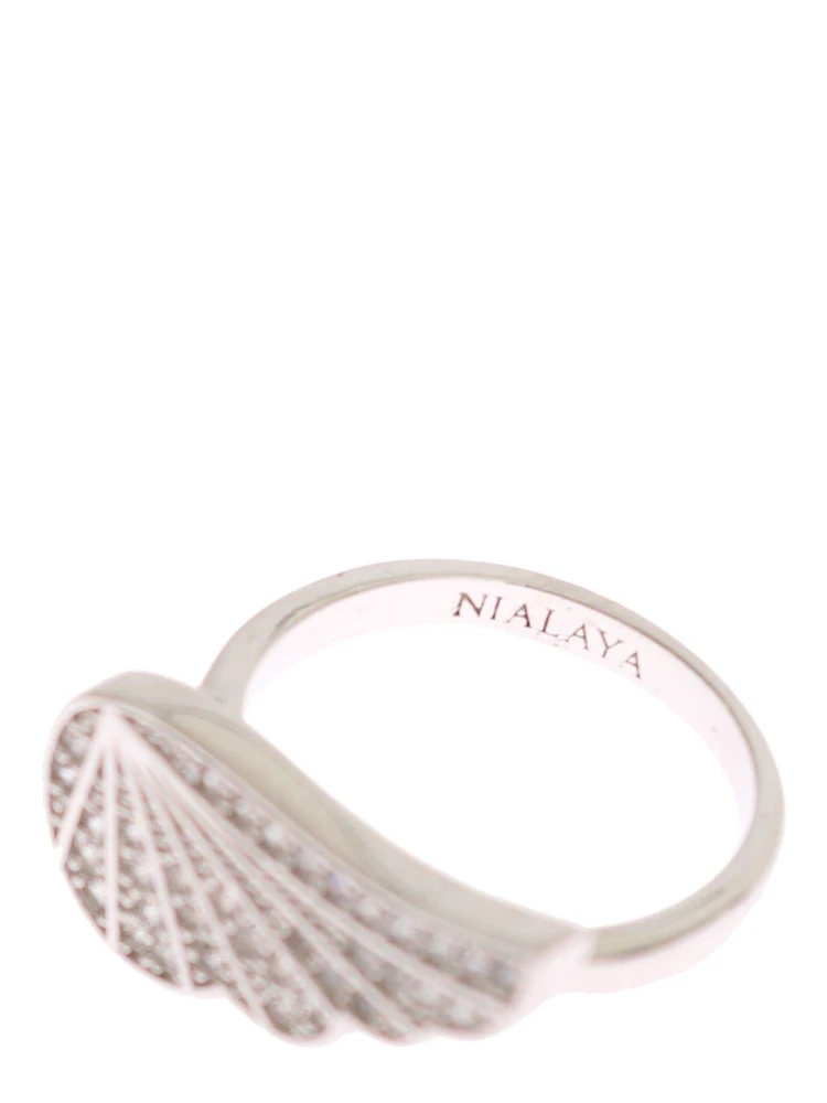Silver Womens Wing Clear CZ 925 Silver Ring alternative