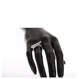 Silver Womens Wing Clear CZ 925 Silver Ring