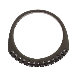 Black CZ Rhodium 925 Silver Womens Ring