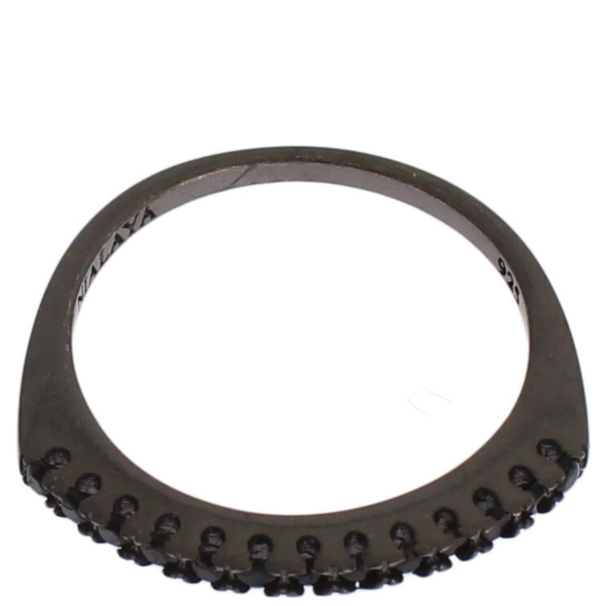 Black CZ Rhodium 925 Silver Womens Ring