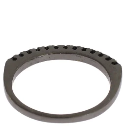 Black CZ Rhodium 925 Silver Womens Ring