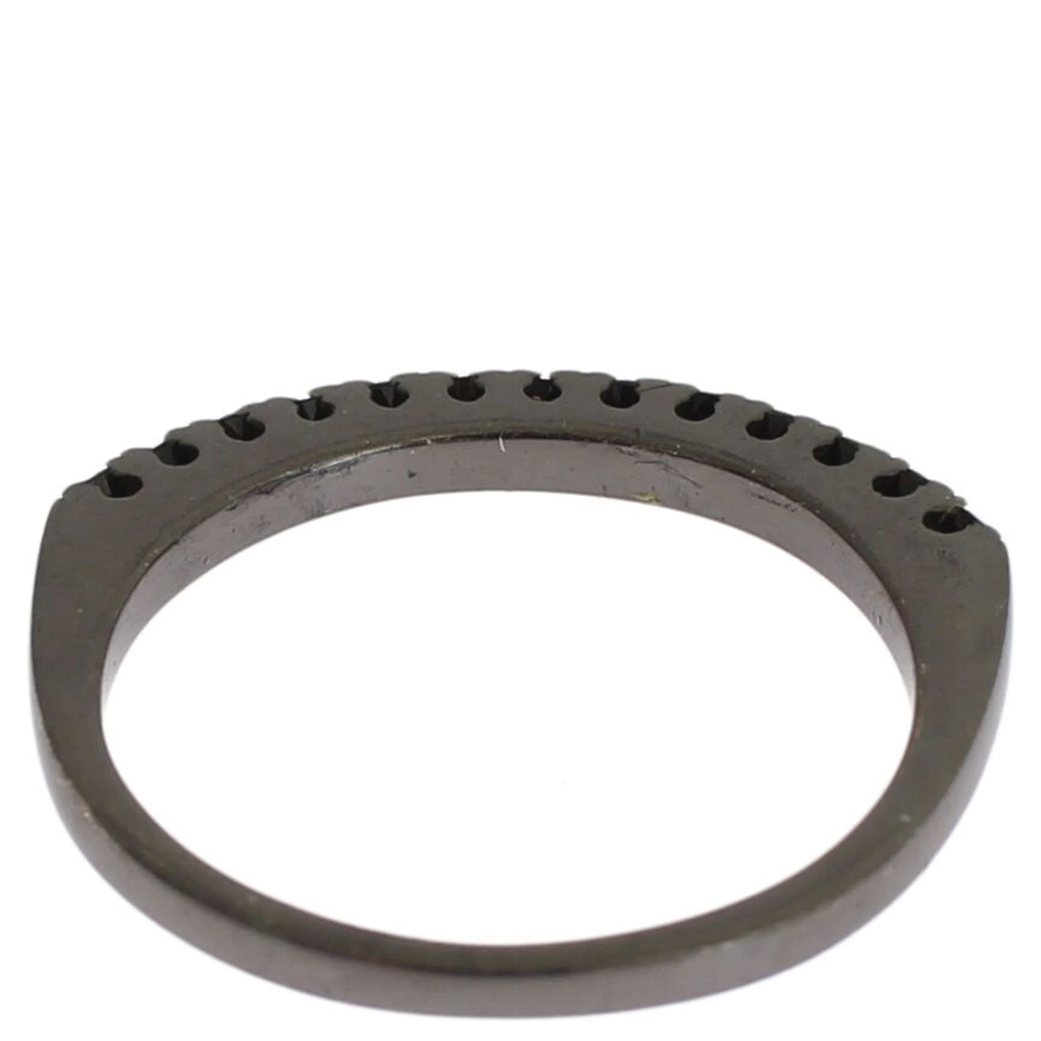 Black CZ Rhodium 925 Silver Womens Ring