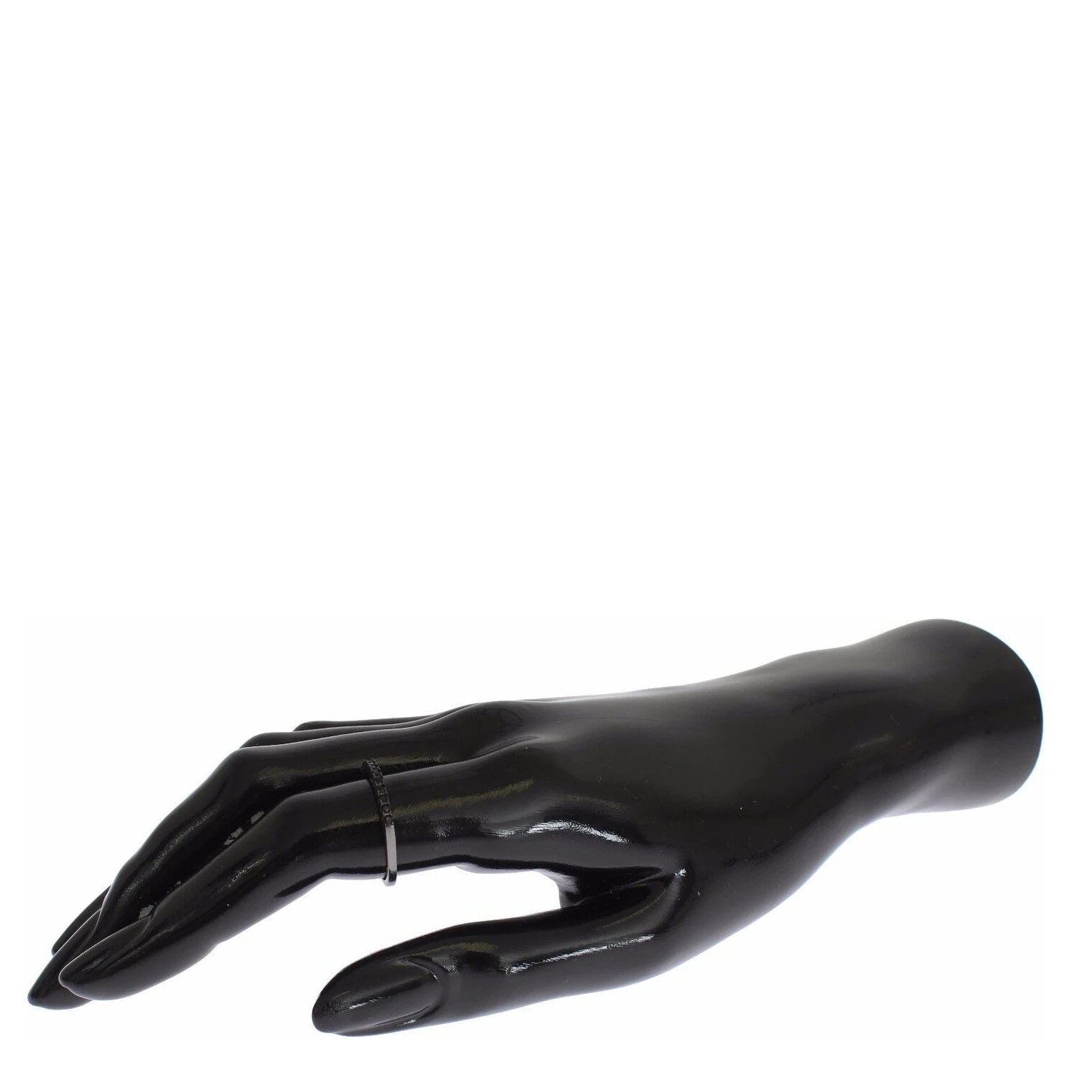 Black CZ Rhodium 925 Silver Womens Ring