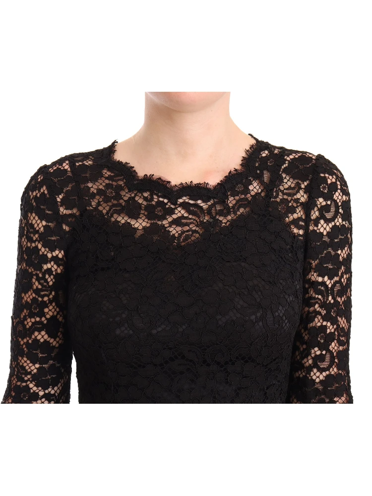 Black Cotton Lace Mermaid Long Sleeves Dress alternative