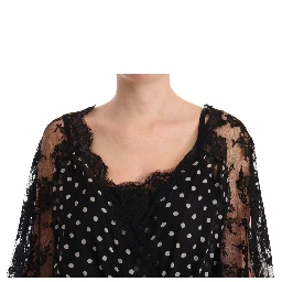 Black Lace Floral Polka Maxi Capri Dress