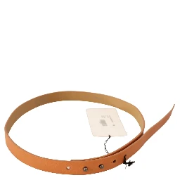 Orange Leather Silver Fastening Belt