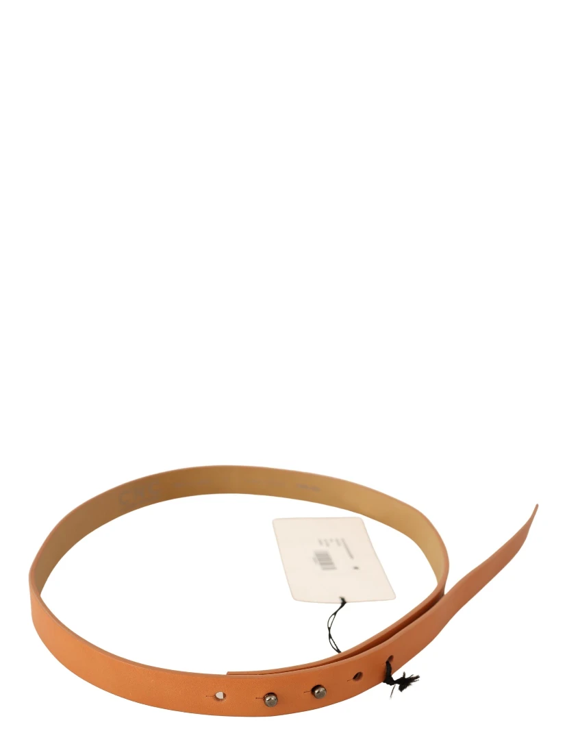 Orange Leather Silver Fastening Belt