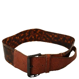 Dark Brown Leather Buckle Waist Belt