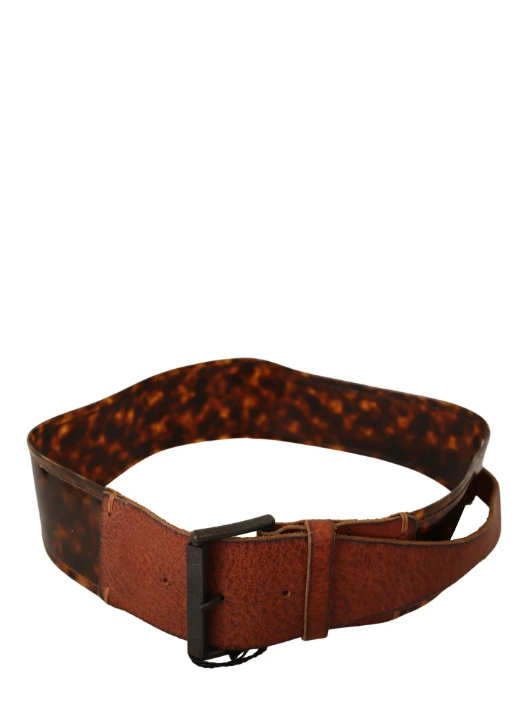 Dark Brown Leather Buckle Waist Belt alternative