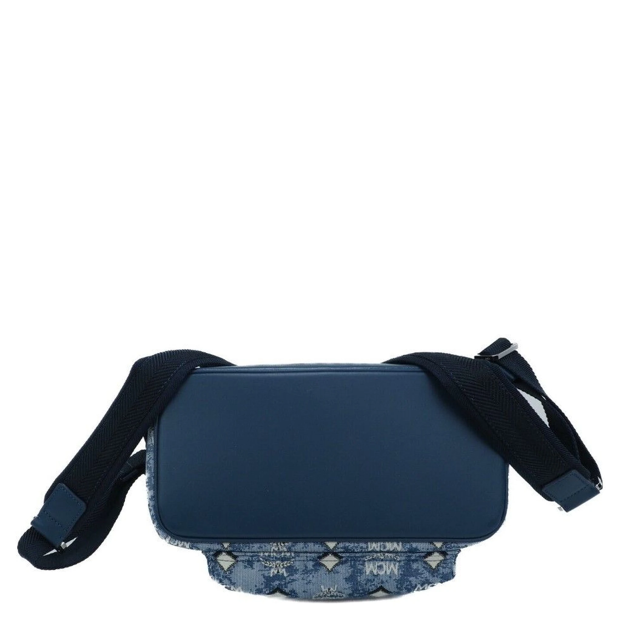 Stark Small Blue Vintage Jacquard Monogram Logo Fabric Backpack Bookbag