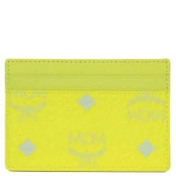 Spectrum Diamond Mini Neon Yellow Visetos Leather Card Case Holder Wallet