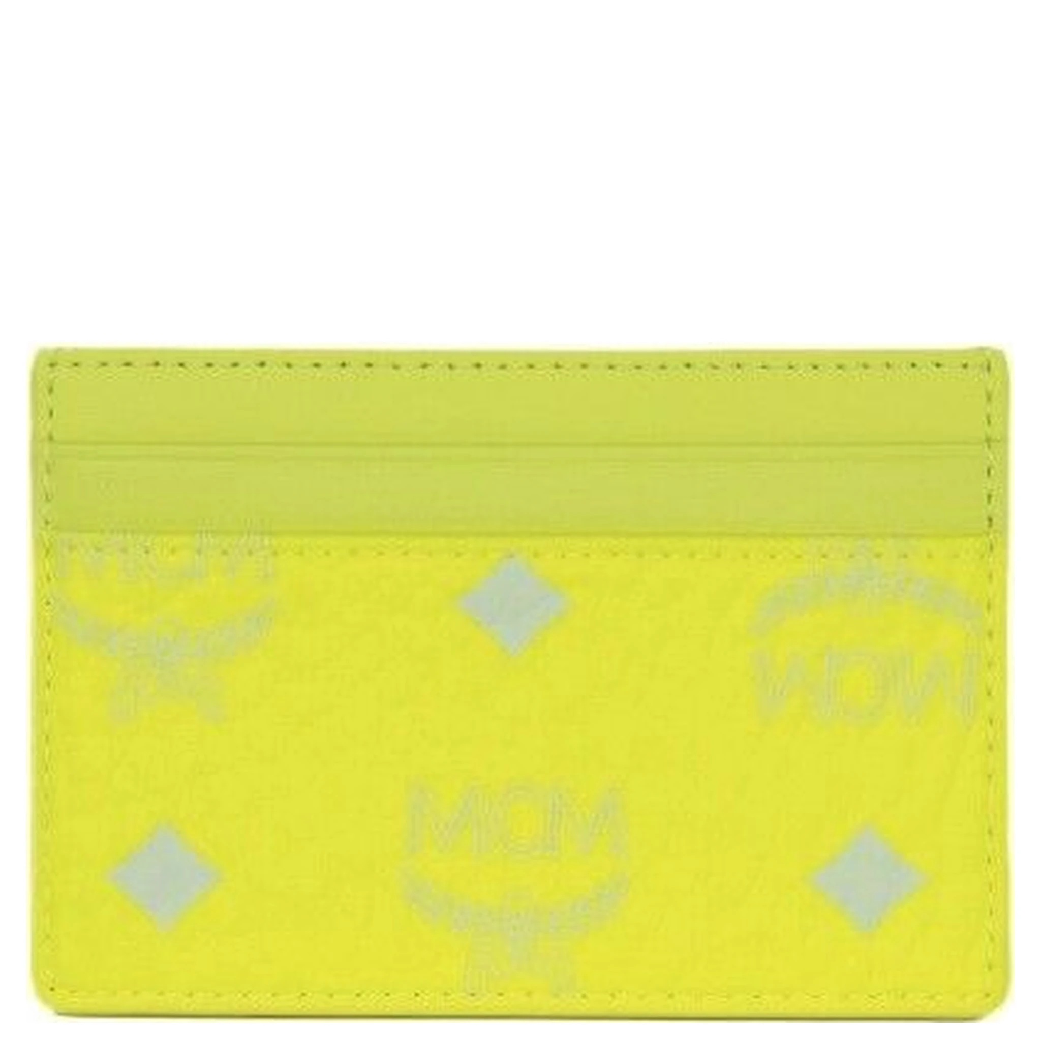 Spectrum Diamond Mini Neon Yellow Visetos Leather Card Case Holder Wallet