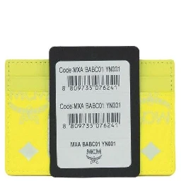 Spectrum Diamond Mini Neon Yellow Visetos Leather Card Case Holder Wallet