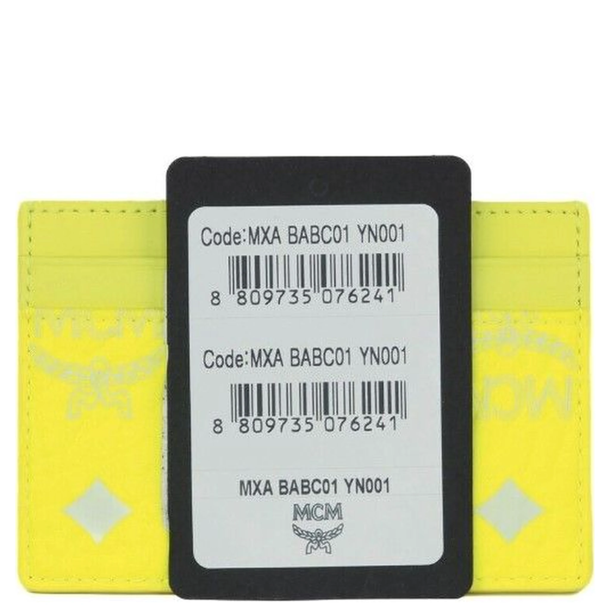 Spectrum Diamond Mini Neon Yellow Visetos Leather Card Case Holder Wallet