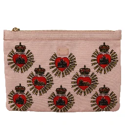 Clutch Pink D&G Logo Devotion Heart Toiletry Pouch Wallet
