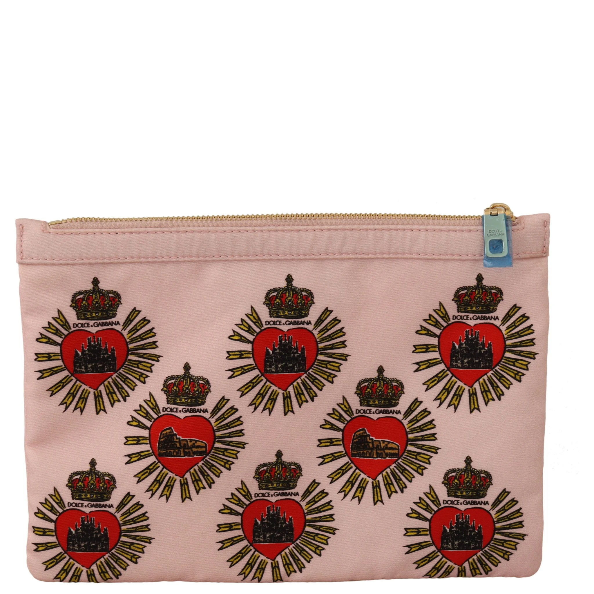 Clutch Pink D&G Logo Devotion Heart Toiletry Pouch Wallet