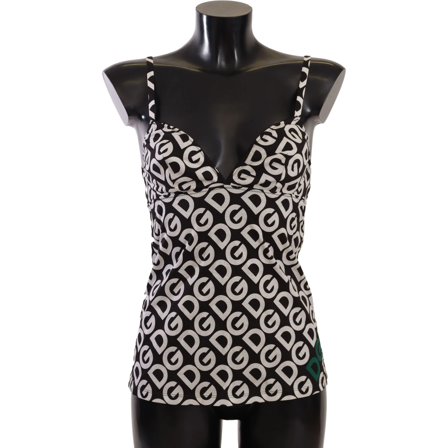 Black White Logo Print Camisole Top Underwear