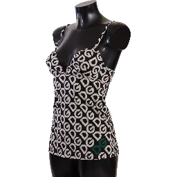 Black White Logo Print Camisole Top Underwear