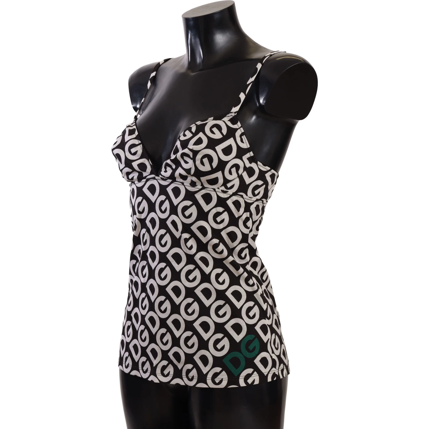 Black White Logo Print Camisole Top Underwear