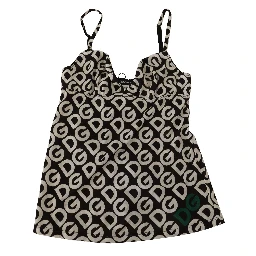 Black White Logo Print Camisole Top Underwear
