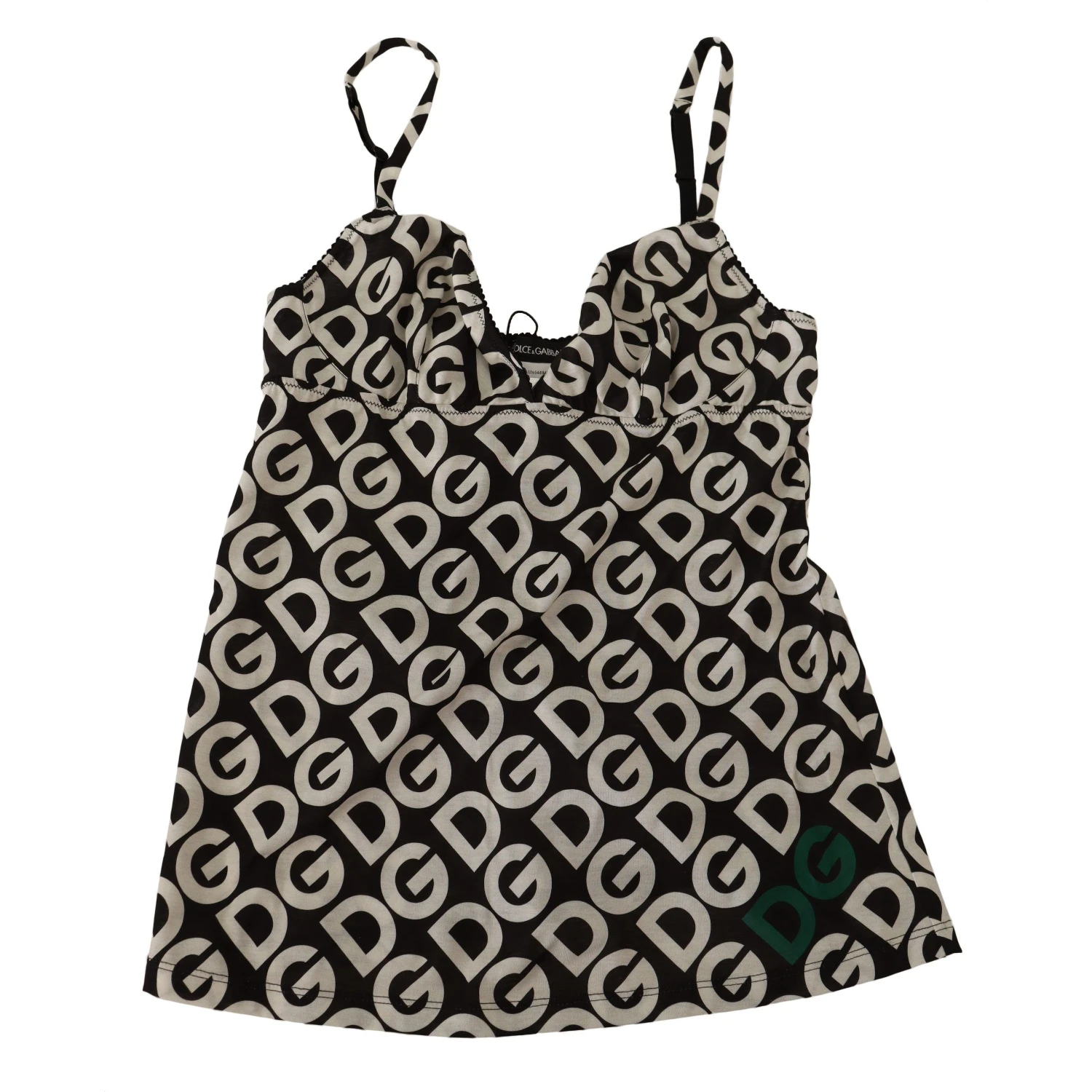 Black White Logo Print Camisole Top Underwear
