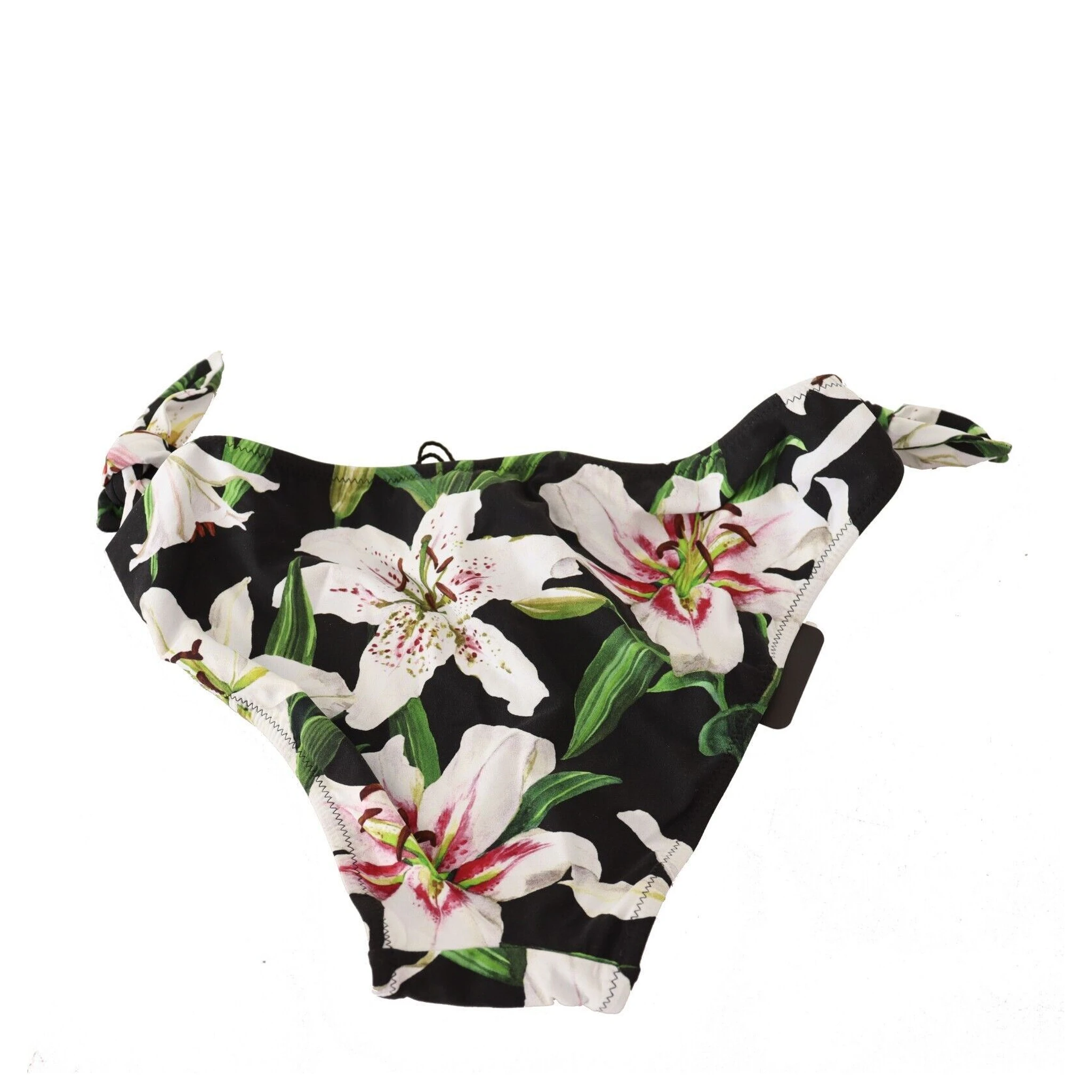 Bikini Bottom Black Lily Print Swimsuit Swimwear